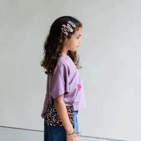 Diszkós szivárvány hajcsat szett - 4 db