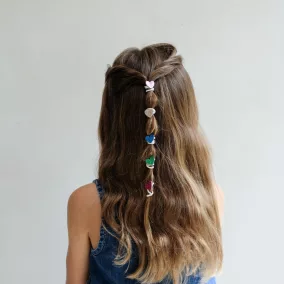 Csillogó szívecskés hajgumik - 8 db-os szett