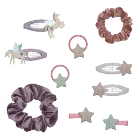 Unikornisos vászontasak hajkiegészítőkkel