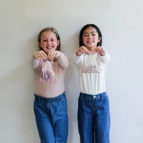 Unikornisos vászontasak hajkiegészítőkkel