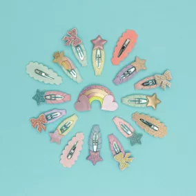 Csillogó masnis mini csatok - 5 db-os szett