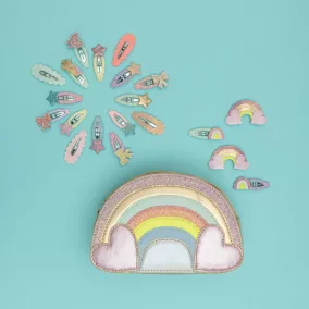 Szivárvány és csillag mini csatok - 5 db-os szett