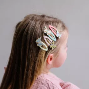 Virágos pillangós csatok - 4 db-os szett