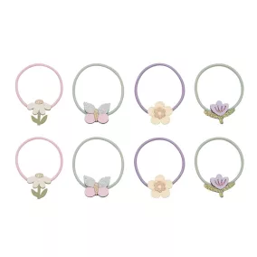 Virágoskert hajgumik - 8 db-os szett