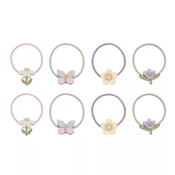 Virágoskert hajgumik - 8 db-os szett