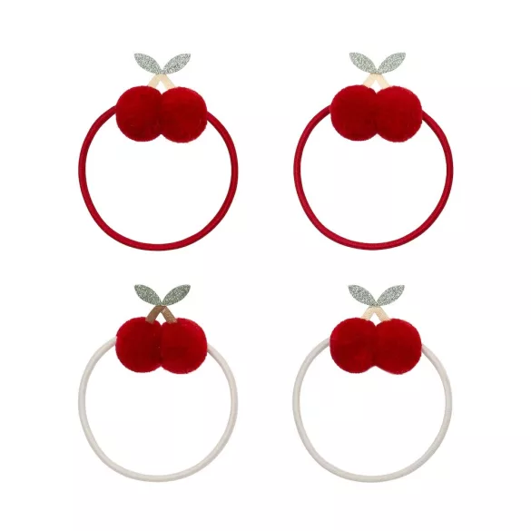 Pom-pom cherry hajgumik - 4 db-os szett