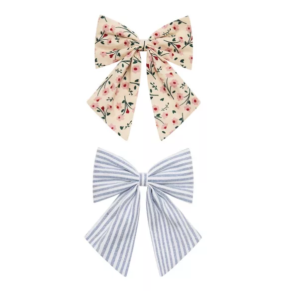 Virágos és csíkós óriás masnik - 2 db-os szett