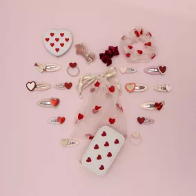 Szívecskés mini hajgumik - 8 db-os szett