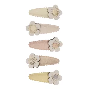 Virágos mini párnázott csatok - 5 db-os szett