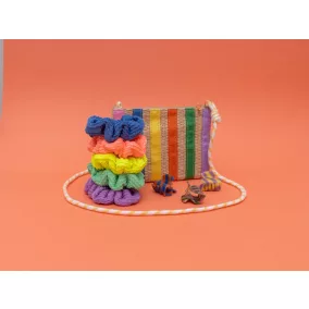 Gyűrt hatású scrunchie hajgumik - 5 db-os szett