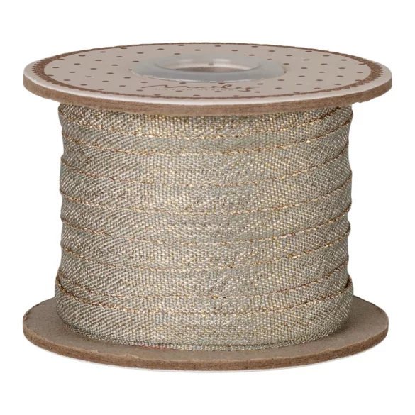 Maileg dekorációs szalag 6 mm × 25 m - Menta-arany