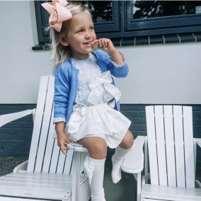 Magasszárú zokni masnival - homokszín