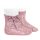 Gyöngymintás rövid zokni masnival - mályva - 3-6 hó