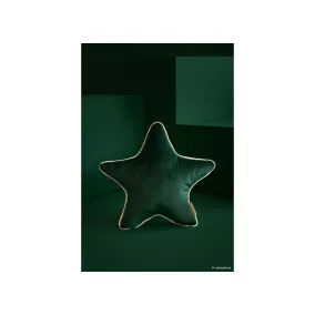 Bársony csillag párna - JUNGLE GREEN
