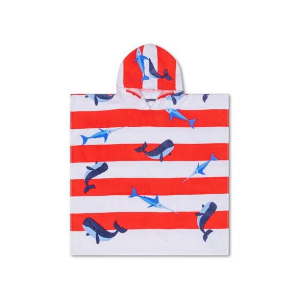 Swim Essentials Fürdőponcsó - Piros fehér csíkos