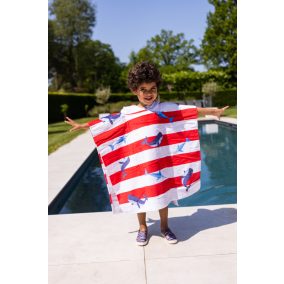 Swim Essentials Fürdőponcsó - Piros fehér csíkos