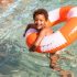 Swim Essentials gyerek úszógumi 90 cm - Piros fehér csíkos