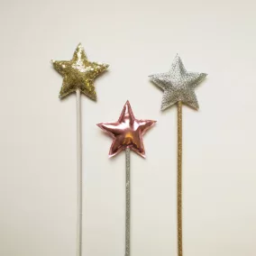 Arany flitteres csillag pálca