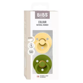   BIBS Colour 2-es szett - anatómiai cumifej - Krémsárga/Wasabi