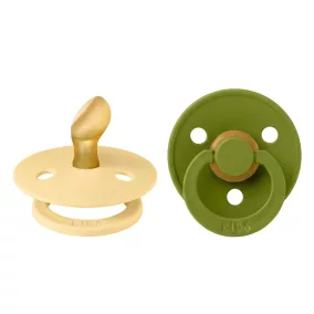   BIBS Colour 2-es szett - anatómiai cumifej - Krémsárga/Wasabi