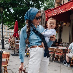 Wildride csípőhordozó - Indigo stripe