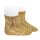 Gyöngymintás rövid zokni masnival - mustársárga - 0-3 hó