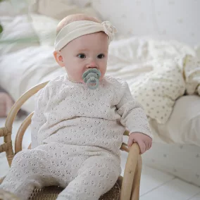 Elodie Details Virágos Szilikon cumi - Halványmenta