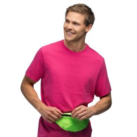 Neon zöld flitteres övtáska - UV fényben világító