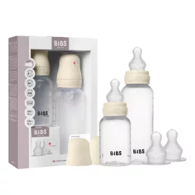   Bibs Cseperedő cumisüveg készlet Krémfehér 150/270 ml - szilikon cumifejjel