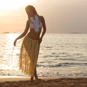 Natúr raffia hawaii szoknya (80 cm)