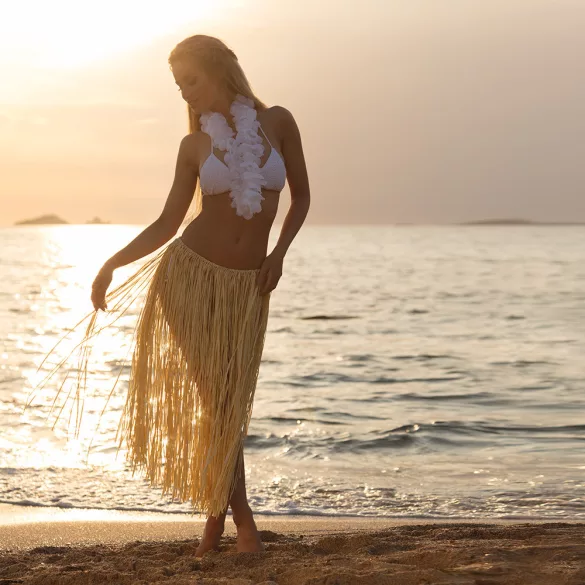 Natúr raffia hawaii szoknya (80 cm)