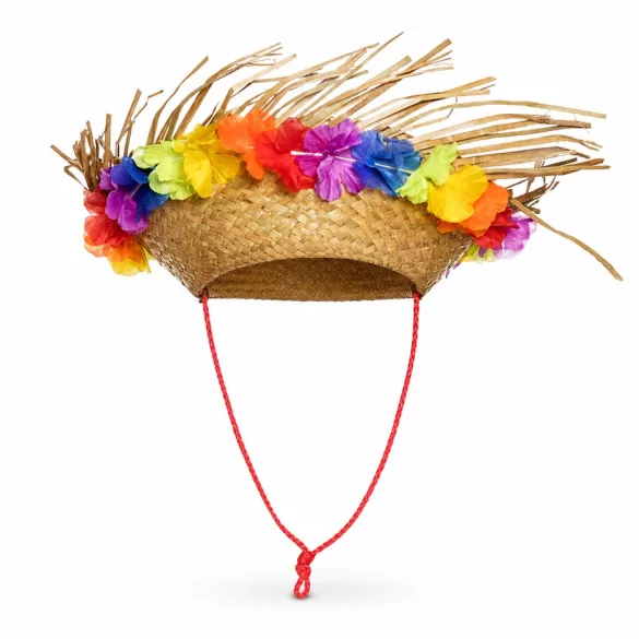 Hawaii szalmakalap virágdísszel