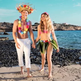 Hawaii szalmakalap virágdísszel