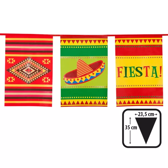 Fiesta zászlófüzér (35 x 23 -5 cm) (10 m) - Mexikói party