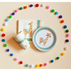 Papírpohár szett - Láma - 6 db (2,5 dl)