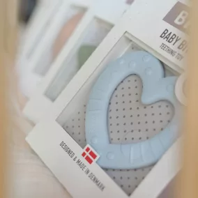 Bibs rágóka - szív pasztellkék