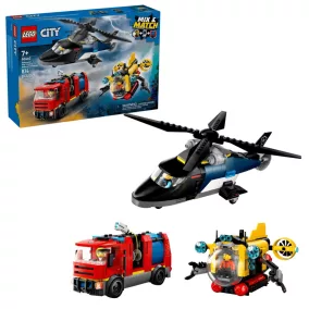   LEGO City Great Vehicles 60462 Helikopter, tűzoltóautó és tengeralattjáró egy csomagban