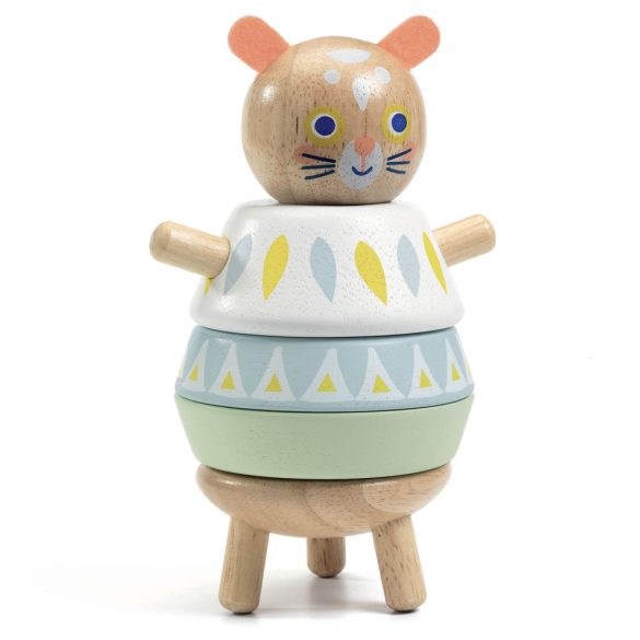 Toronyépítő BabySouri - Djeco fa babajáték
