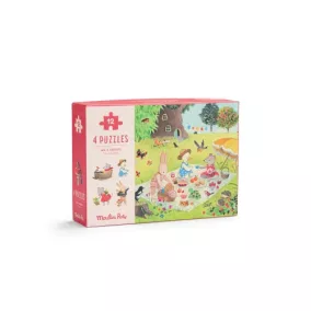   Moulin Roty - A nagy család - Évszakok mini puzzle (4x12 db-os)