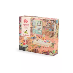   Moulin Roty - A nagy család - A házikóban puzzle - 100 db-os