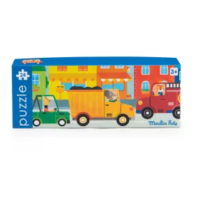   Moulin Roty - Vidámság - Autós puzzle - kirakó (24 db-os)