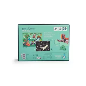   Moulin Roty - Dzsungel - sötétben világító, foszforeszkáló puzzle - A vízesés (24 db-os)