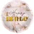 Happy Birthday márvány pink/arany fólia lufi - 45 cm