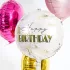 Happy Birthday márvány pink/arany fólia lufi - 45 cm