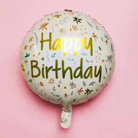 Happy Birthday Cute Flowers rózsaszín fólia lufi - 45 cm