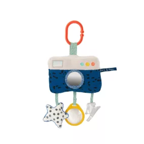   Moulin Roty - Pamacs és Pamut - Fellógatható, készségfejlesztő plüss fényképezőgép 29 cm