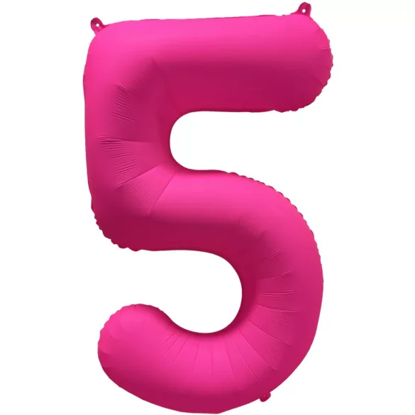 5 szám neon narancssárga fólia lufi - 86 cm (UV fényben világít)