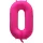 0 szám neon pink fólia lufi - 86 cm (UV fényben világít)