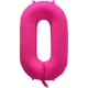 0 szám neon pink fólia lufi - 86 cm (UV fényben világít)
