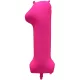 1 szám neon pink fólia lufi - 86 cm (UV fényben világít)